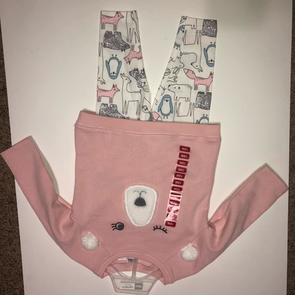 Carters 2 piece Pink animal set